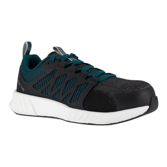 Reebok NIB Fusion Flex Weave Work Athletic Work Shoe Extra Wide Toe Blk Teal 12M - Picture 11 of 12